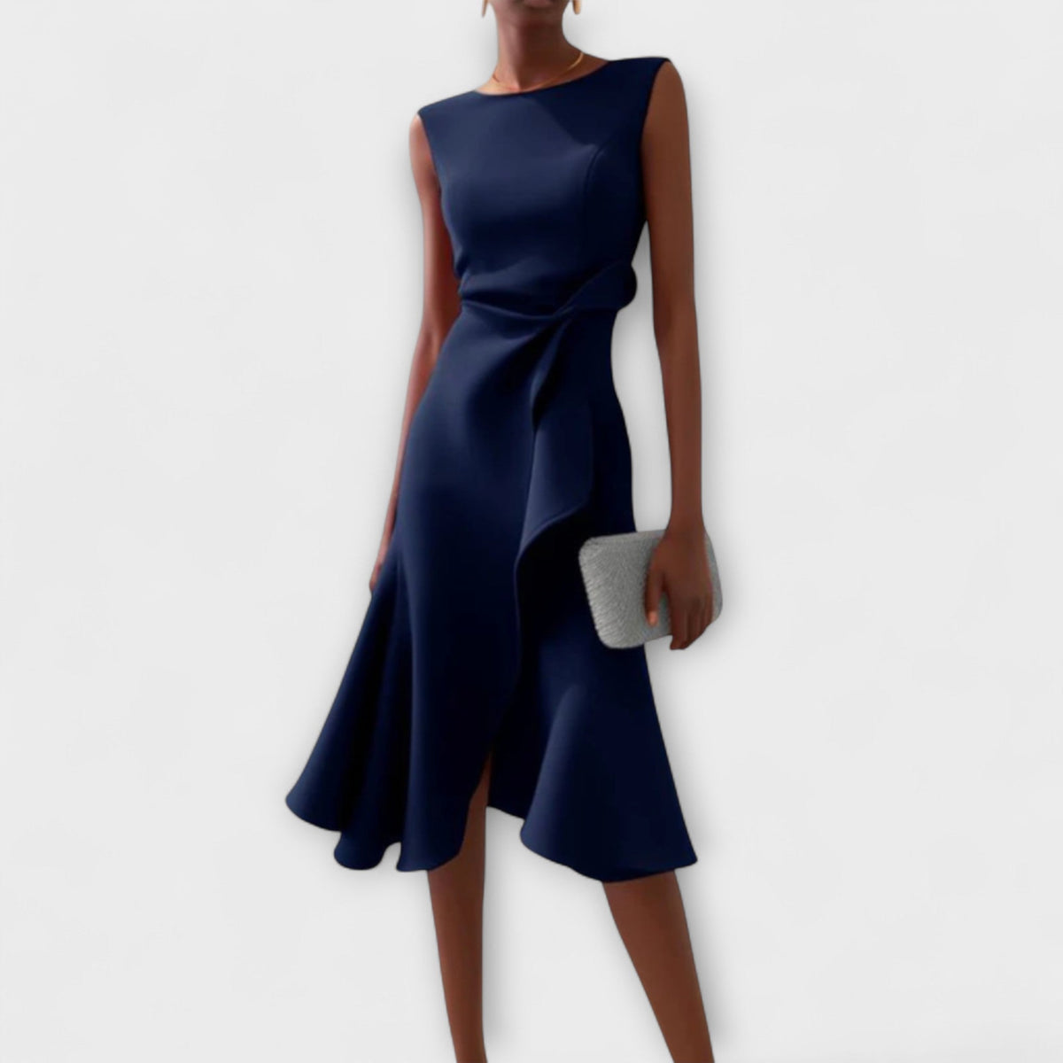MARGARIDA | Vestido midi com detalhe assimétrico