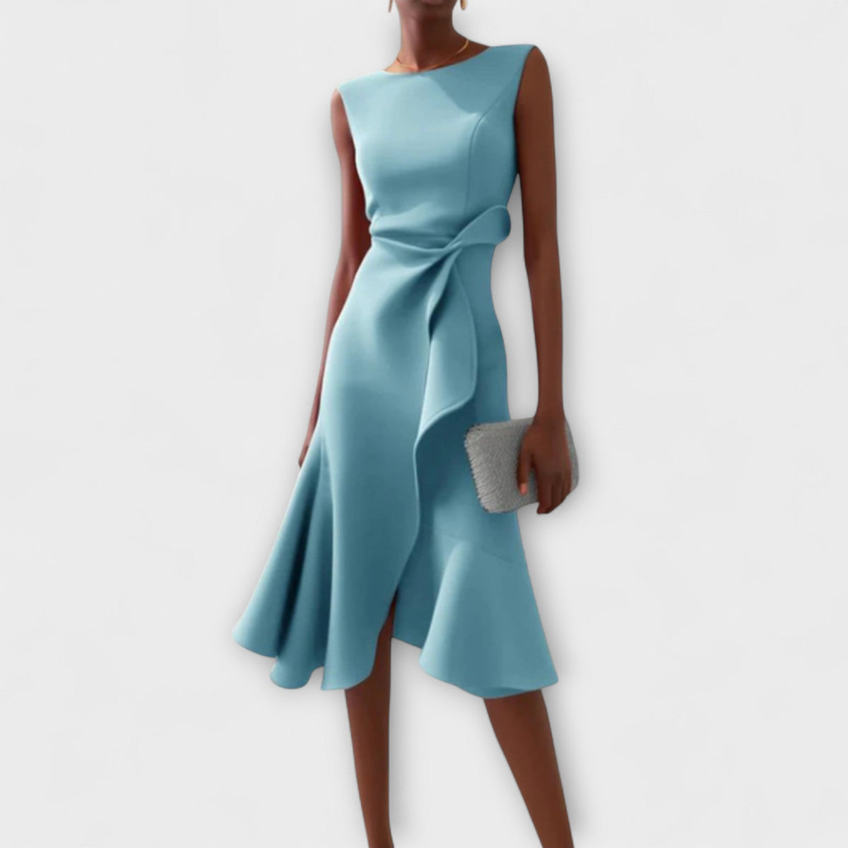 MARGARIDA | Vestido midi com detalhe assimétrico