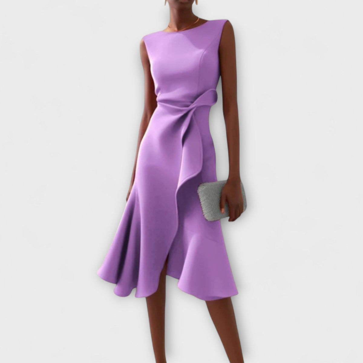 MARGARIDA | Vestido midi com detalhe assimétrico
