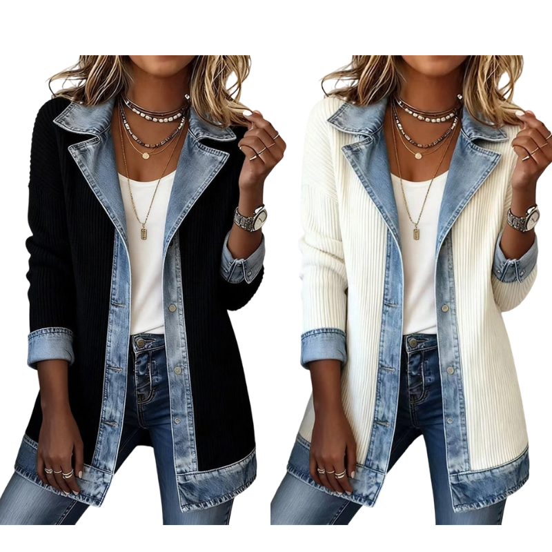 SOFIA | Cardigan com detalhes em ganga