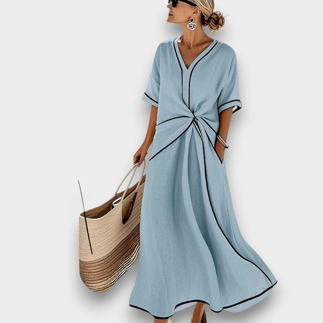 SOFIA | Vestido maxi com decote em V