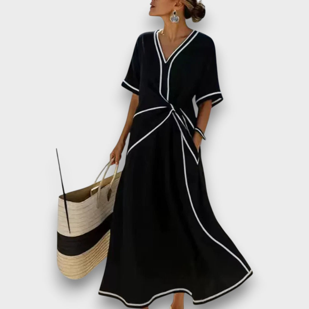SOFIA | Vestido maxi com decote em V