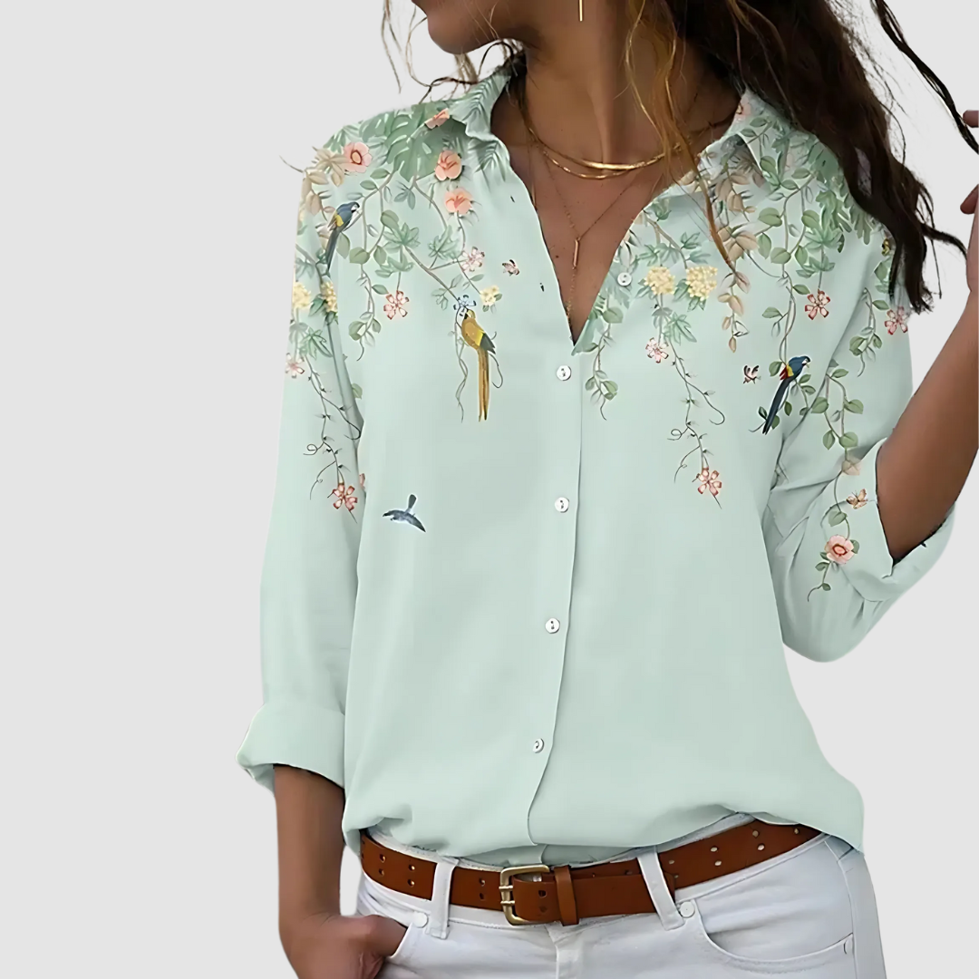 JOANA | Blusa fluida com estampado discreto