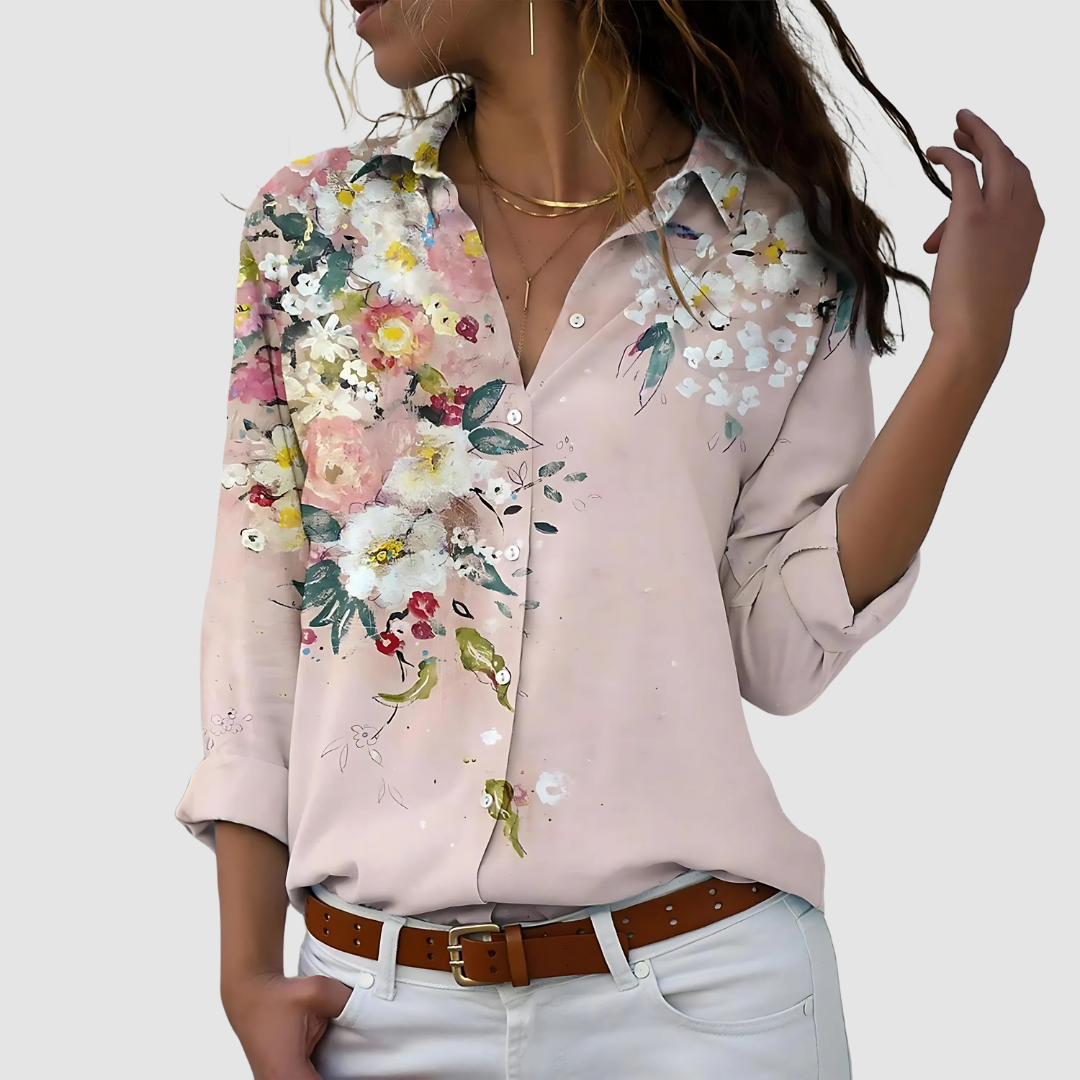 JOANA | Blusa fluida com estampado discreto