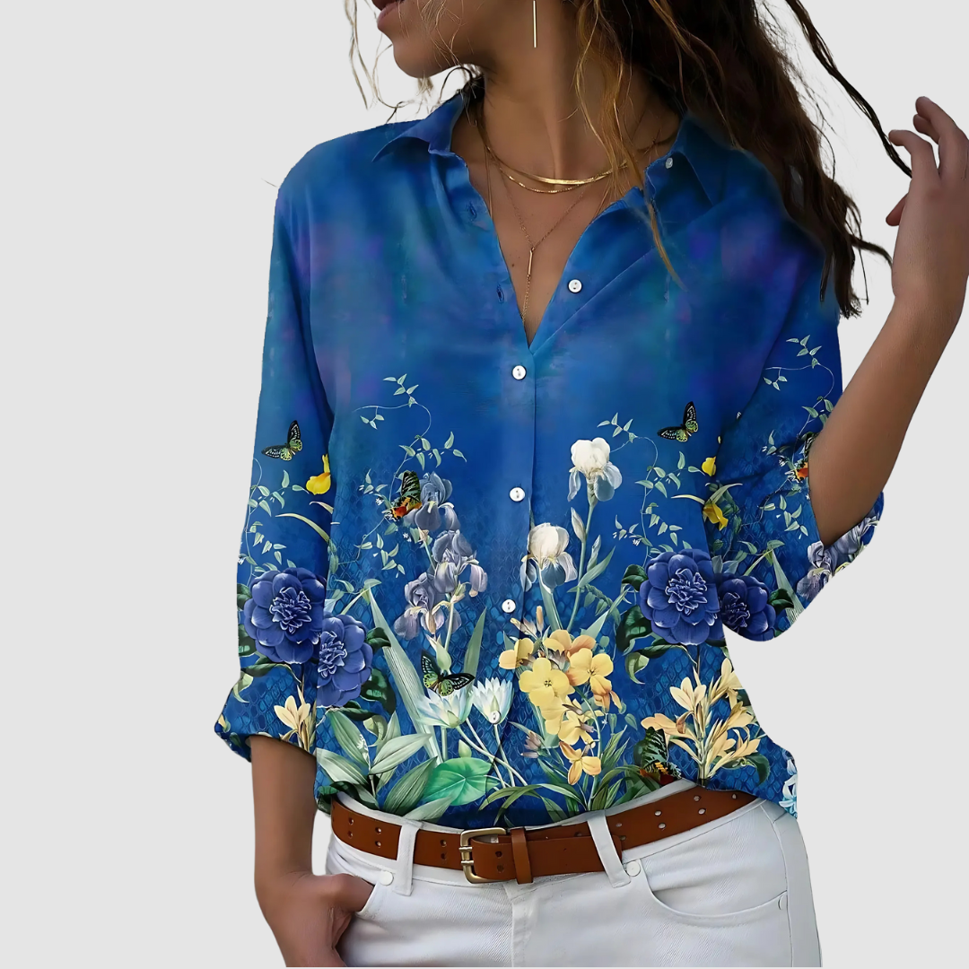 JOANA | Blusa fluida com estampado discreto