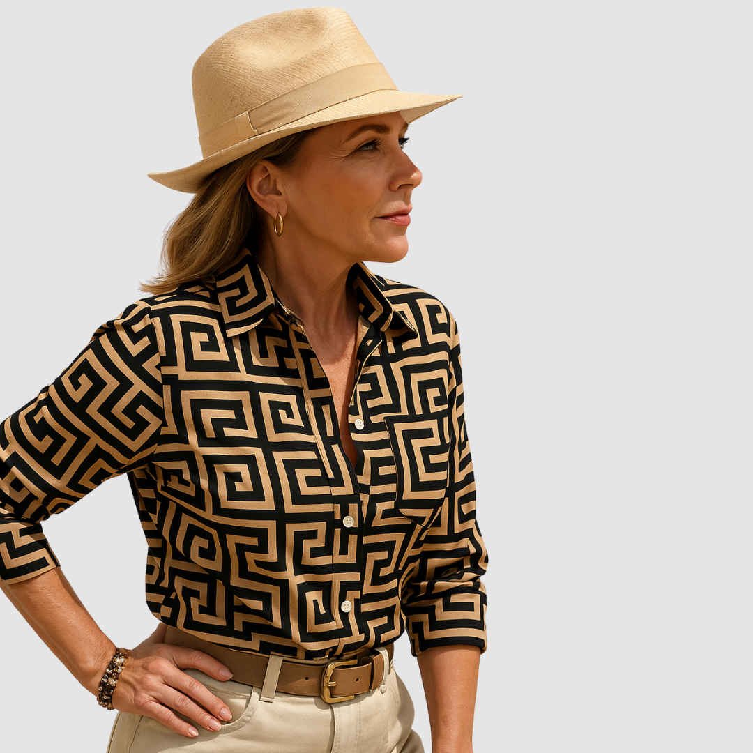 BEATRIZ | Blusa fluida com estampado discreto