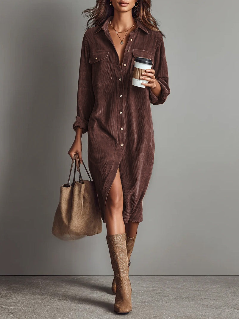 LAURA | Vestido midi com decote em V