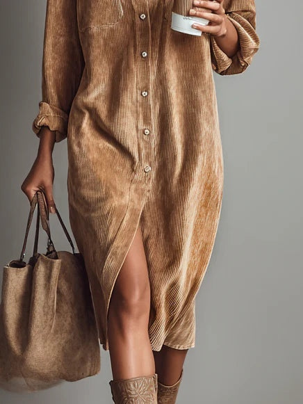 LAURA | Vestido midi com decote em V