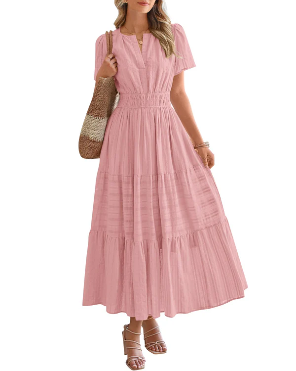 VITÓRIA | Vestido maxi com folho em camadas
