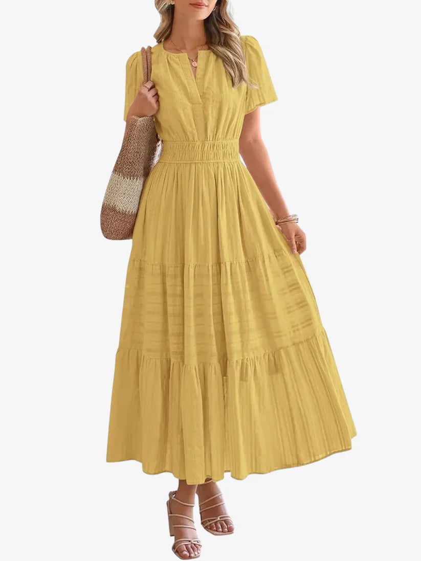 VITÓRIA | Vestido maxi com folho em camadas