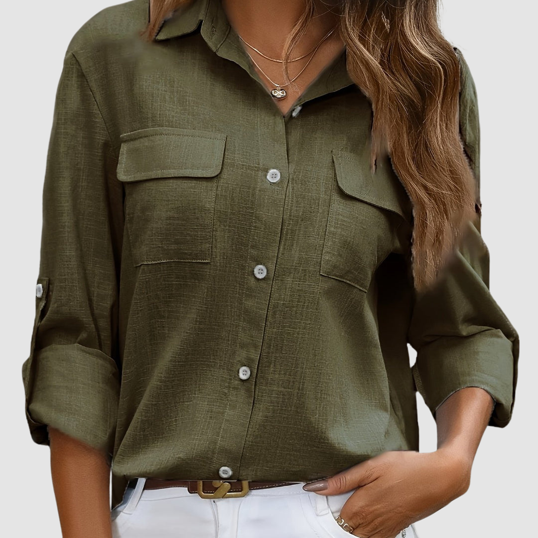 CELEST | Blusa com bolsos duplos