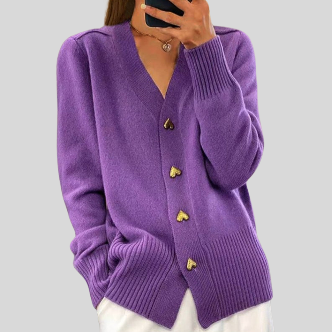 CAROLINA | Camisola de malha com botões em coração