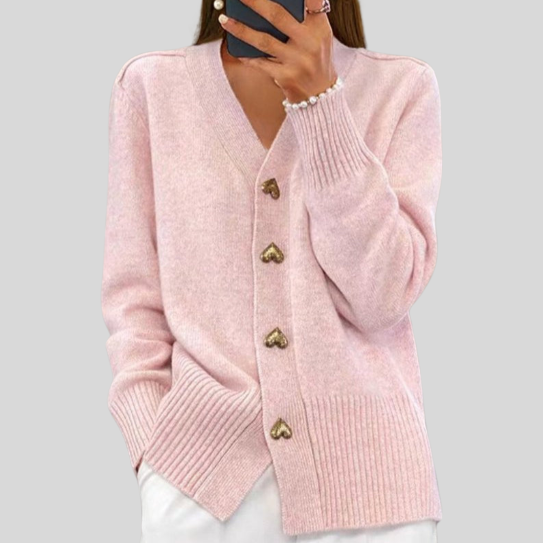 CAROLINA | Camisola de malha com botões em coração