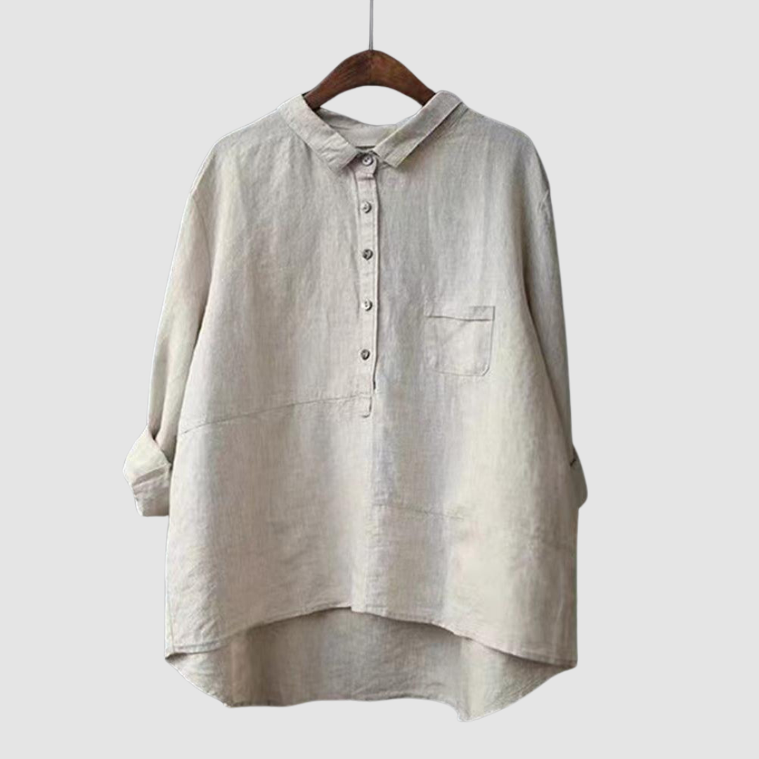 CLARA | Blusa de algodão com bolso no peito
