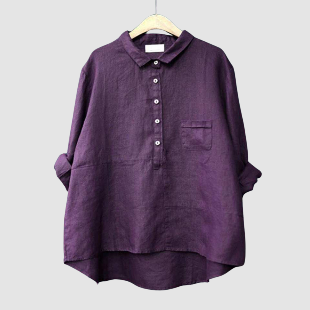 CLARA | Blusa de algodão com bolso no peito