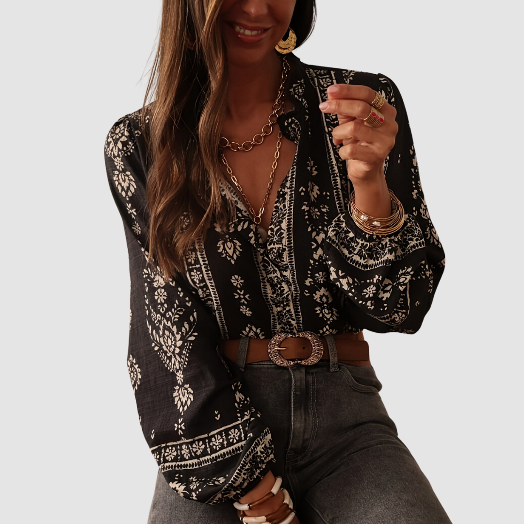 CAROLINA | Blusa fluida com estampado discreto