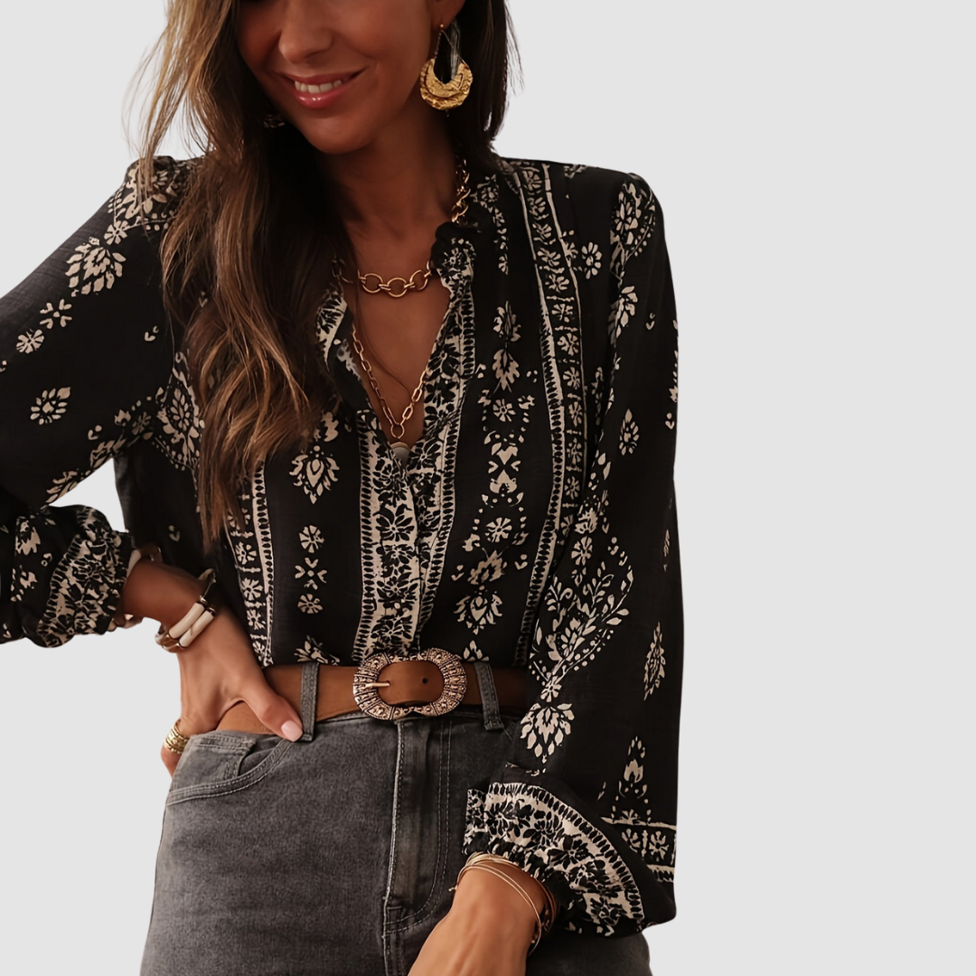 CAROLINA | Blusa fluida com estampado discreto