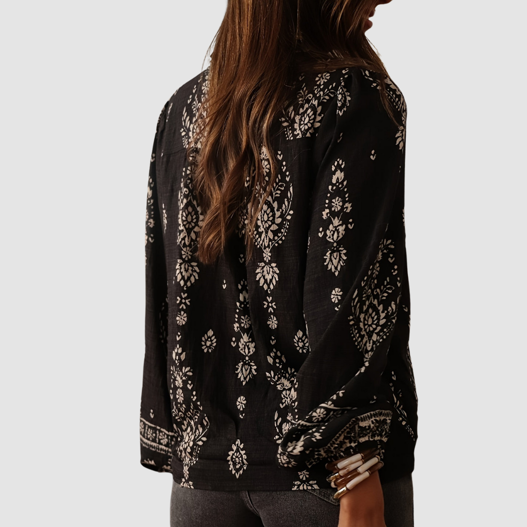 CAROLINA | Blusa fluida com estampado discreto