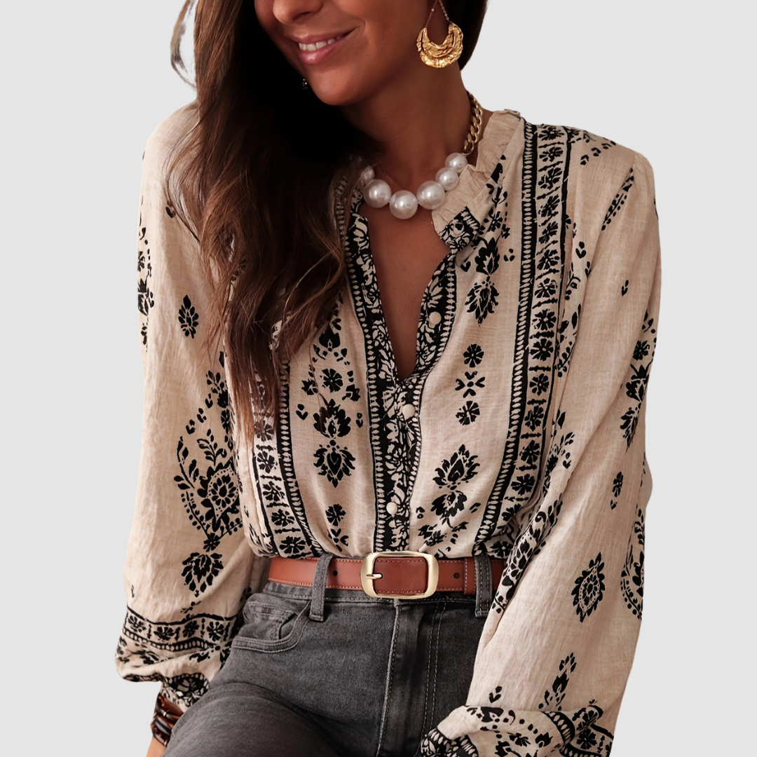 CAROLINA | Blusa fluida com estampado discreto