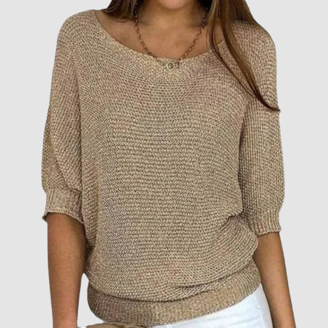 CAMILA | Camisola de malha com decote amplo