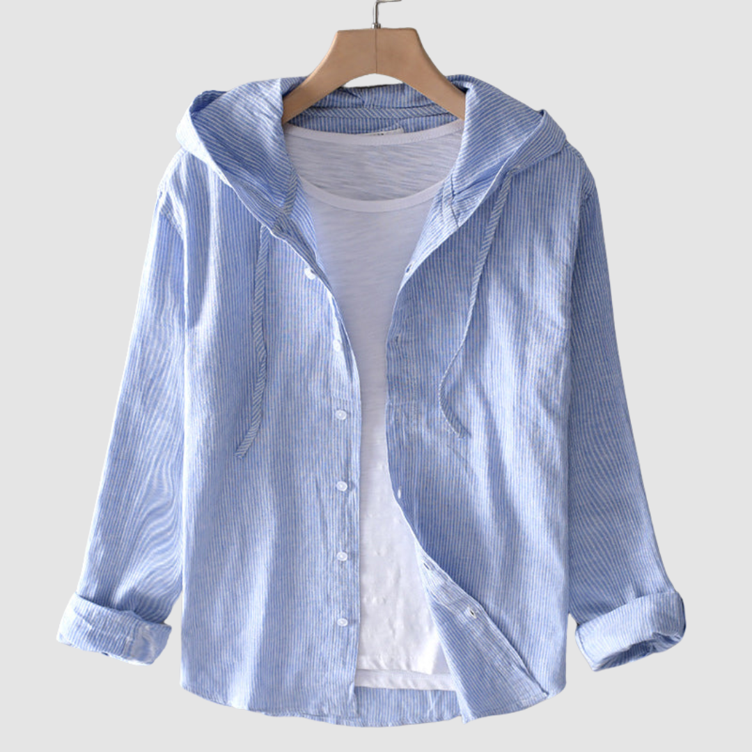 INÊS | Blusa com capuz em algodão e linho