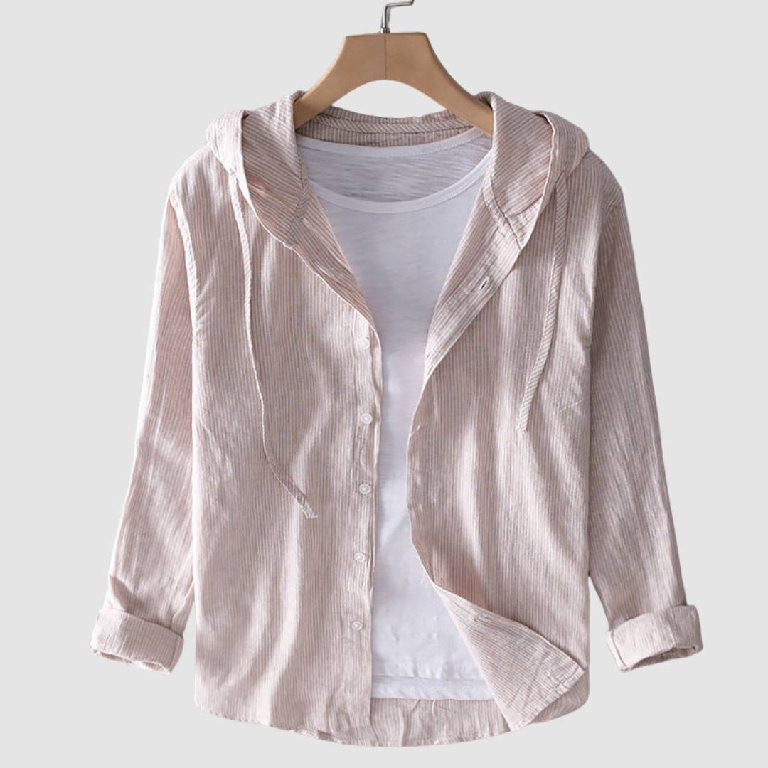 INÊS | Blusa com capuz em algodão e linho