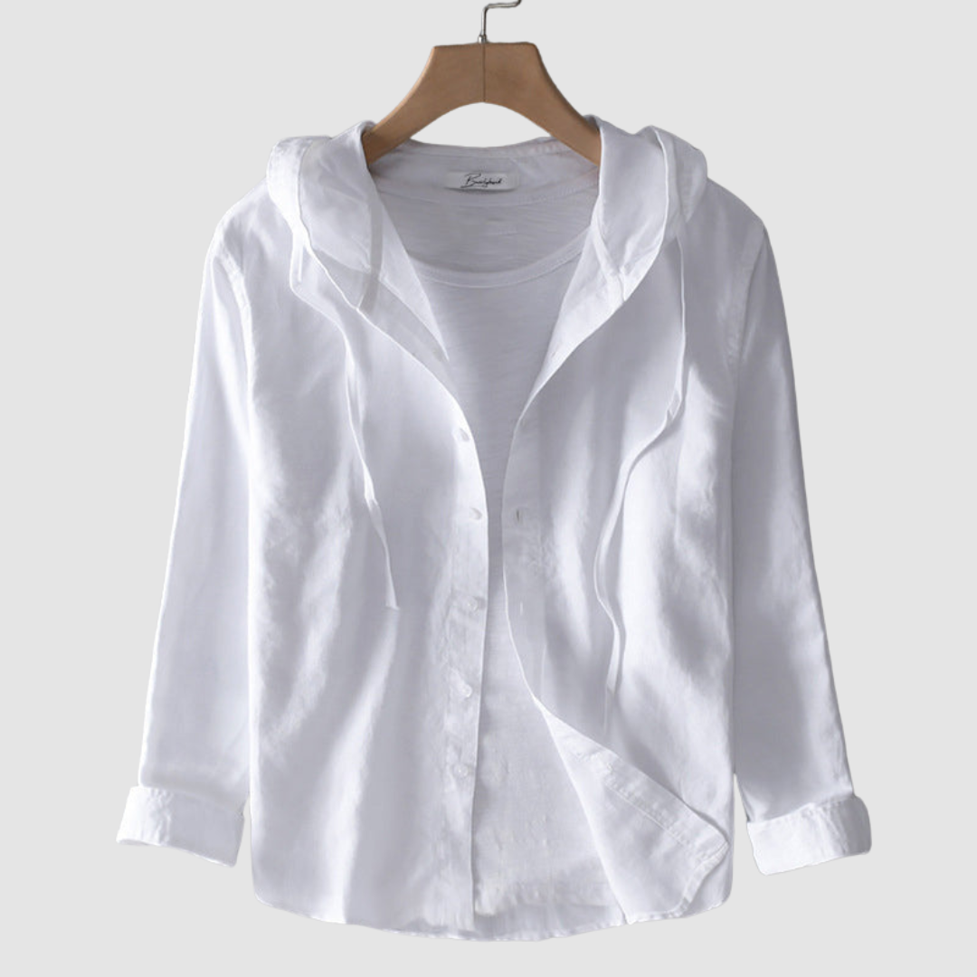 INÊS | Blusa com capuz em algodão e linho