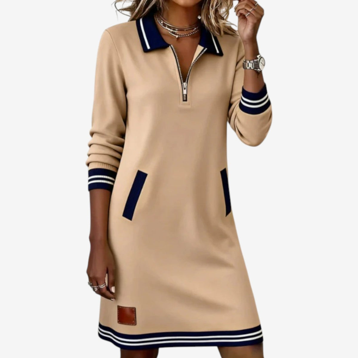 BEATRIZ | Vestido casual com decote em fecho