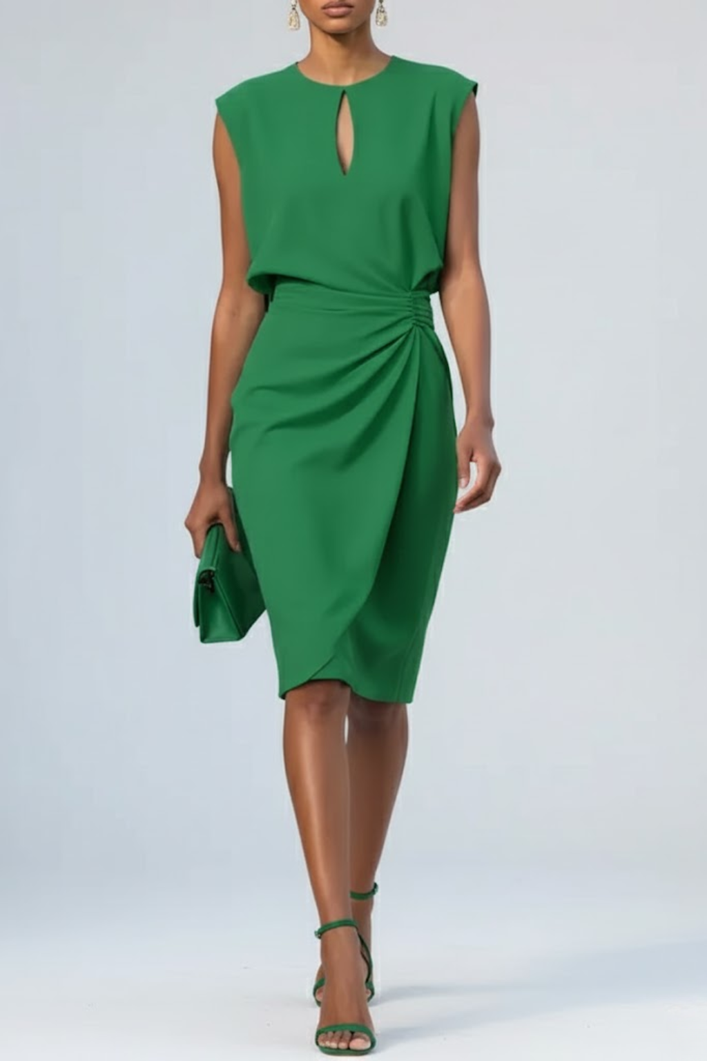 MATILDE | Vestido midi com franzido na cintura