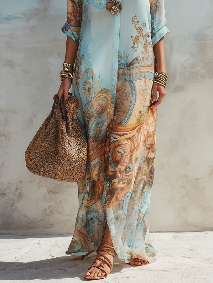 LEONOR | Vestido maxi com estampado floral