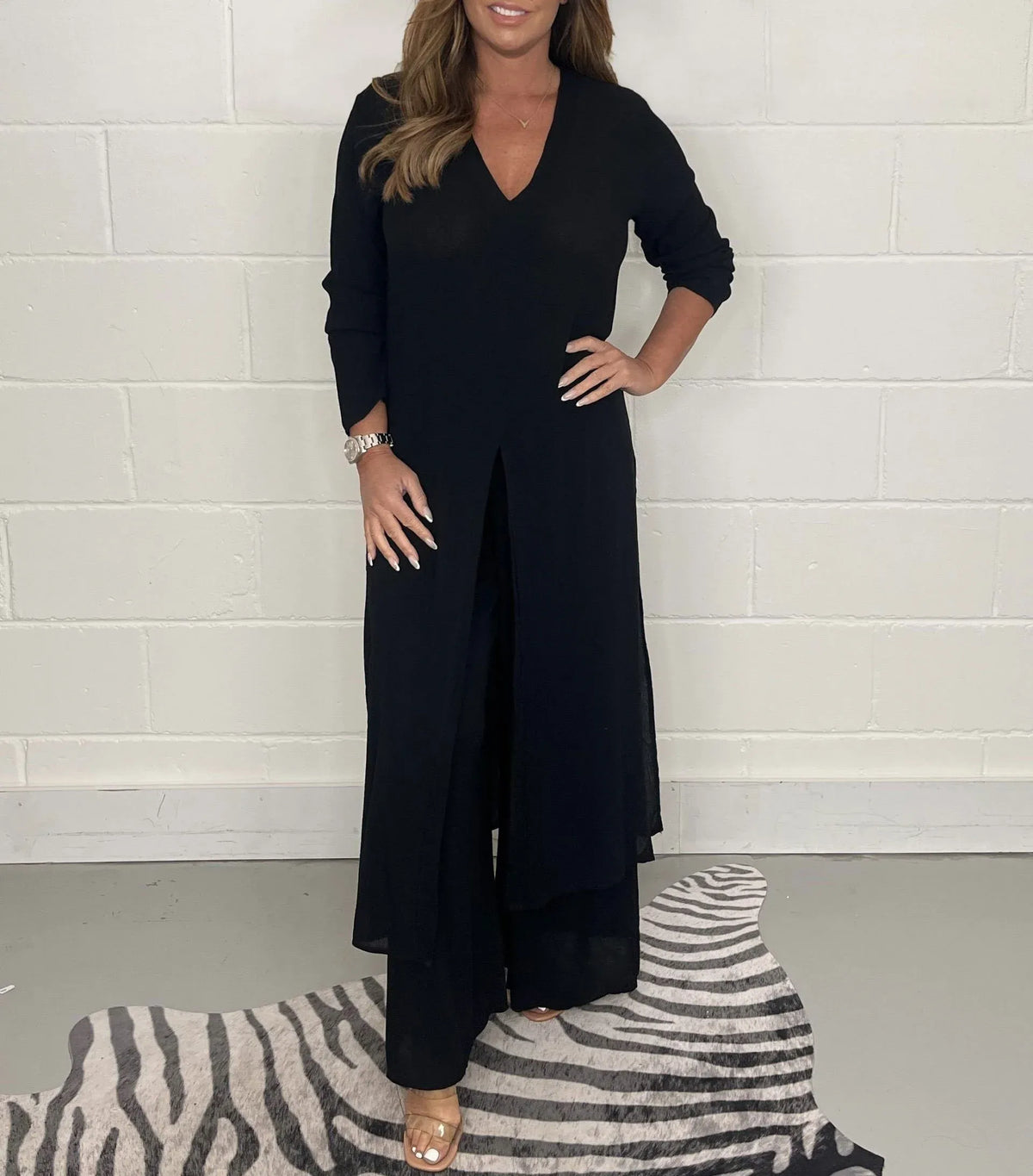 FILIPA | Conjunto com blusa e calças de perna larga