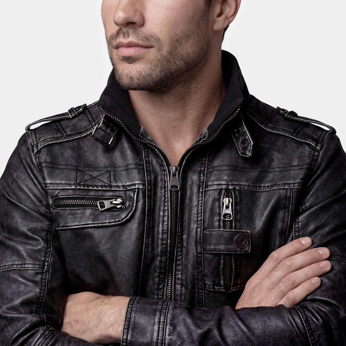 RODRIGO | Casaco de homem estilo biker com acabamento resistente