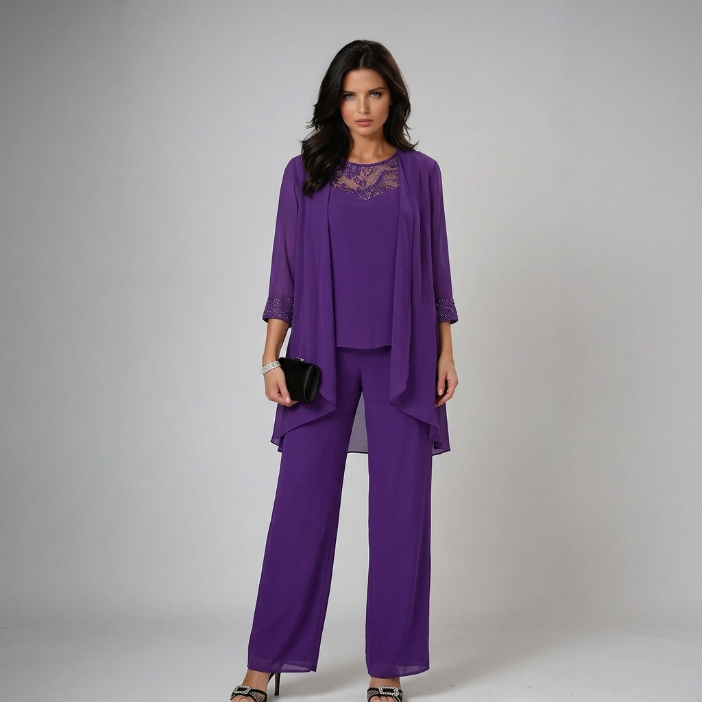 CAROLINA | Conjunto de três peças com pormenores em renda