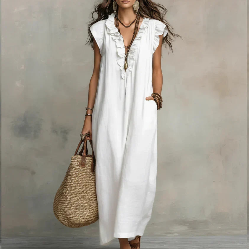 MARTA | Vestido longo com folhos